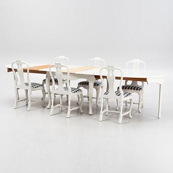 A seven-piece Rococo style dining suite, early 20th century.