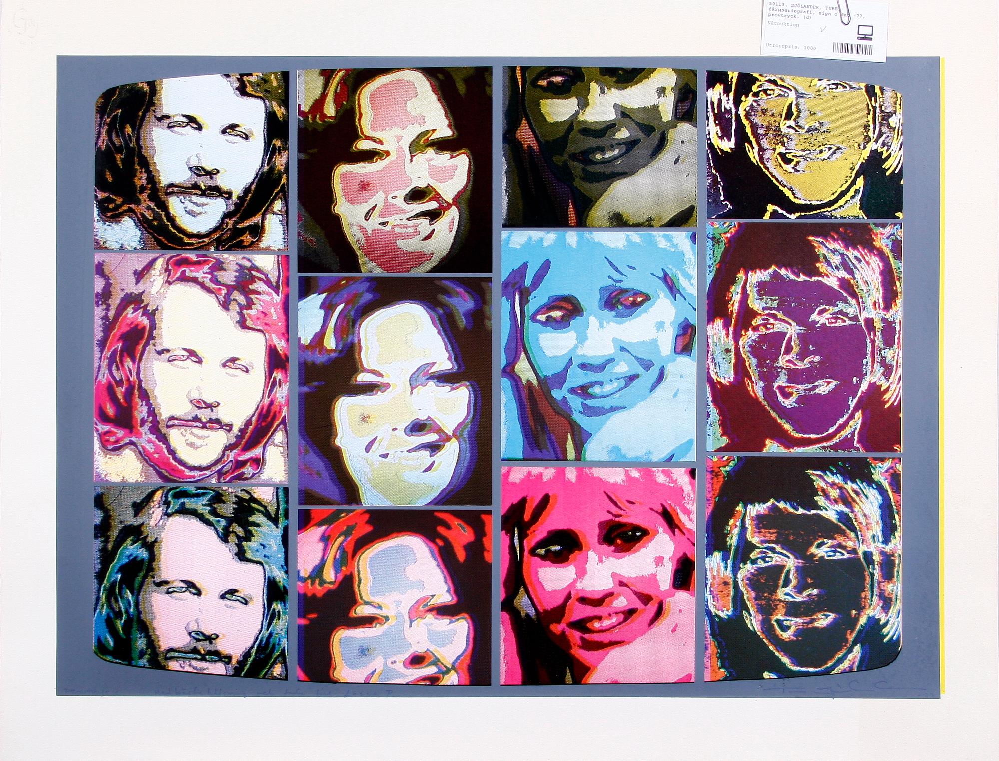 SJÖLANDER, TURE, färgseriegrafi, sign o dat -77, provtryck.