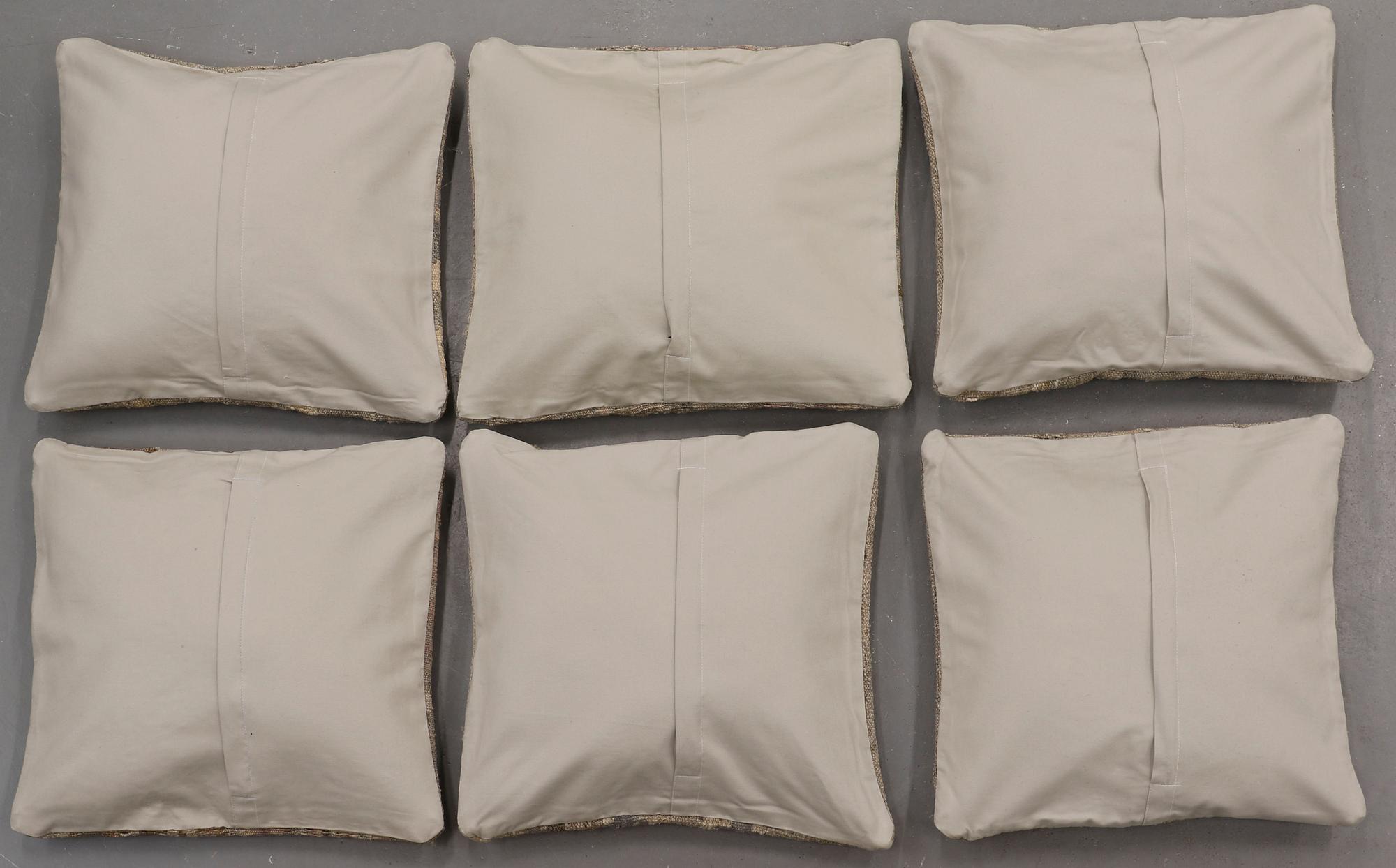 Six kilim cushions, Ca 45 x 45 cm.