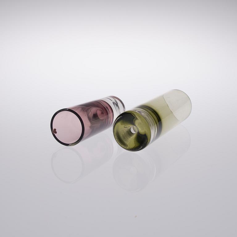 TAPIO WIRKKALA, VASER, 2 st, glas, signerade Tapio Wirkkala 3586.