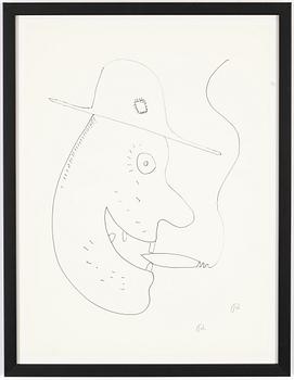 Roger Risberg, indian ink drawing, signed. Executed in 2008.