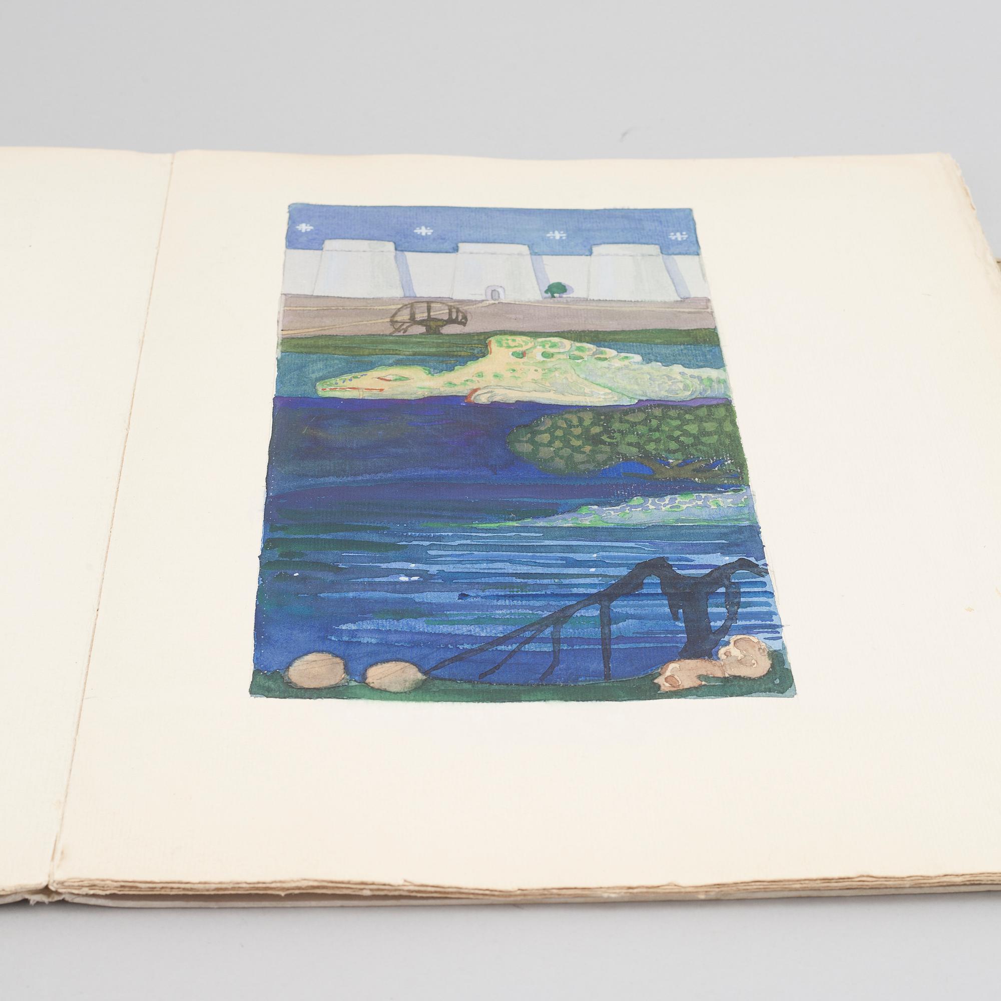 and ARVID AUGUST AFZELIUS, original manuscript and five watercolors, 1907.