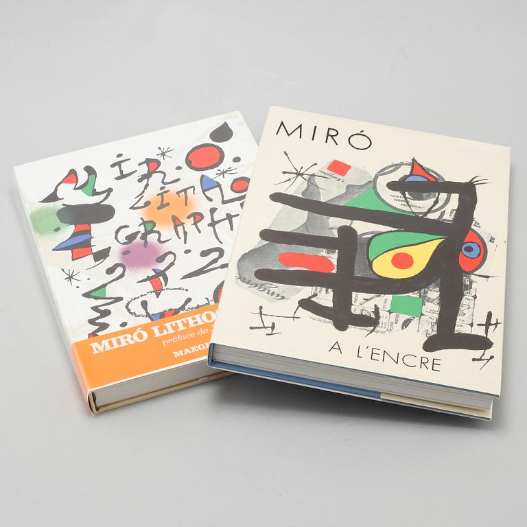 BÖCKER, 2 st, "Miró a L'encre" samt "Miró Lithographe III", 1972 och 1976.