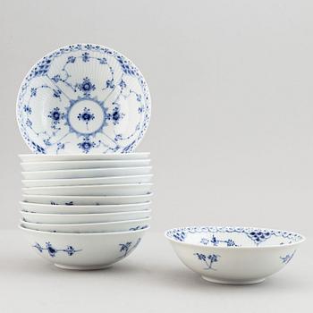 Royal Copenhagen, a 36 part porcelain service, 'Musselmalet' one part Meissen.