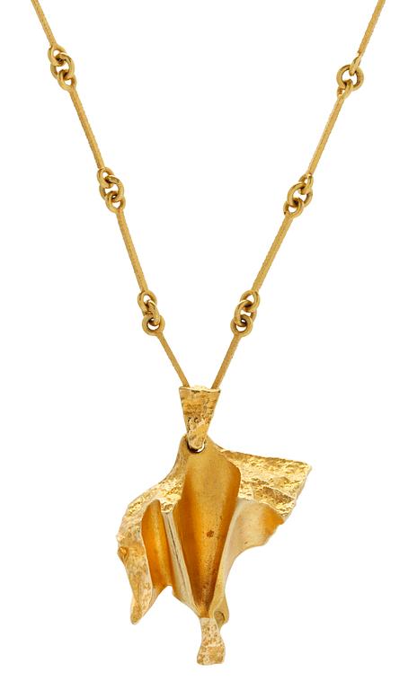A Lapponia 18 k gold pendant and chain, Finland 1976.