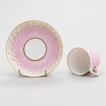 A Russian 18-piece coffee set in porcelain from M.S. Kuznetsov, manufactured in Riga, Russia 1864-1880.