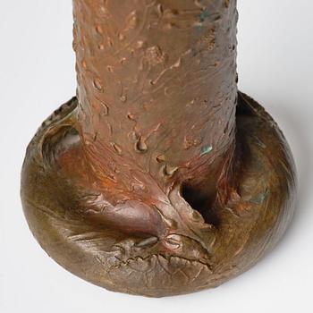 Hugo Elmqvist, an Art Nouveau patinated bronze vase, Stockholm, early 1900's.