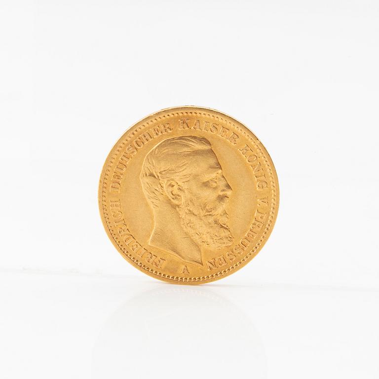 Guldmynt 20 mark 1888 Tyska riket (Preussen) Friedrich III.