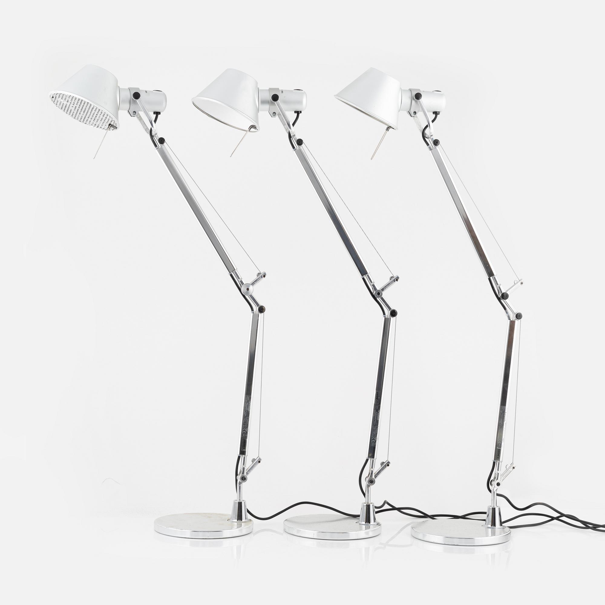 Michele De Lucchi & Giancarlo Fassina, three table lamps 'Tolomeo Mini', for Artemide Italy.