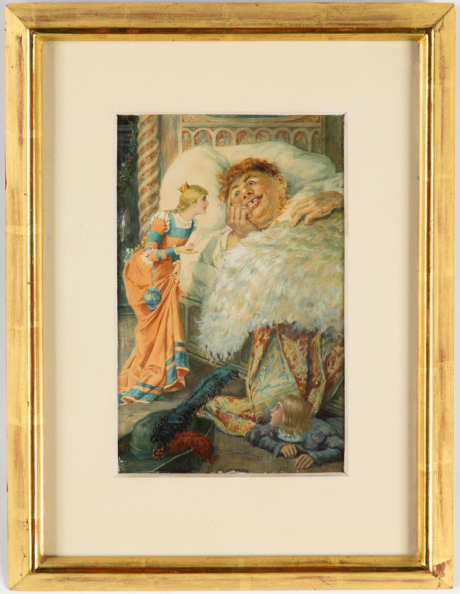 Jenny Nyström, watercolour, signed and dated 1896,