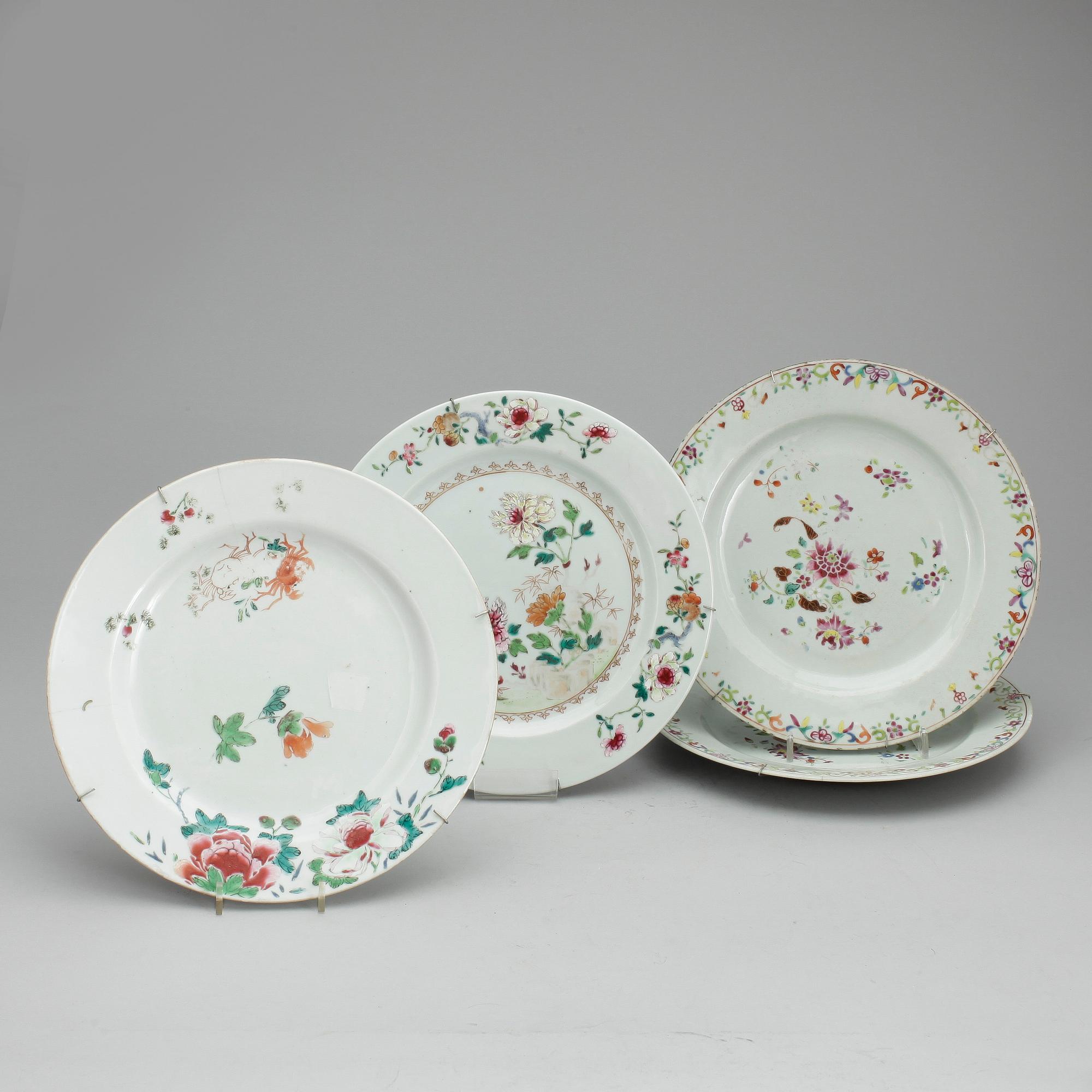 TALLRIKAR, 2+1+1, porslin, Qianlong, Kina 1700-tal.