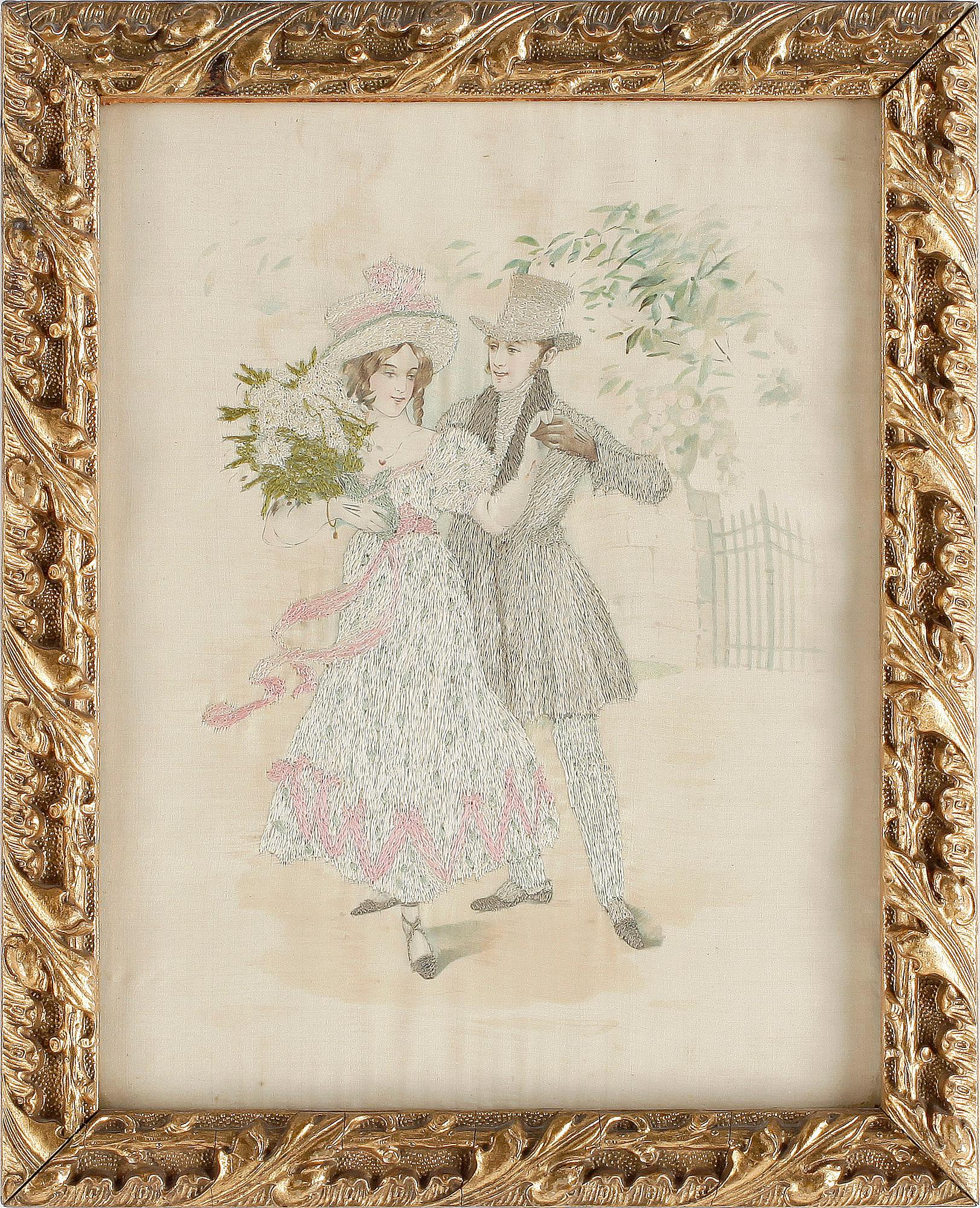 BRODYR PÅ SIDEN, ett par, 1800-tal, troligen Frankrike.