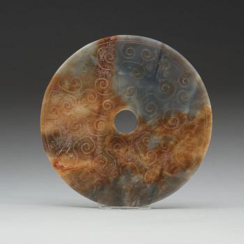 A large stone bi disc, China.