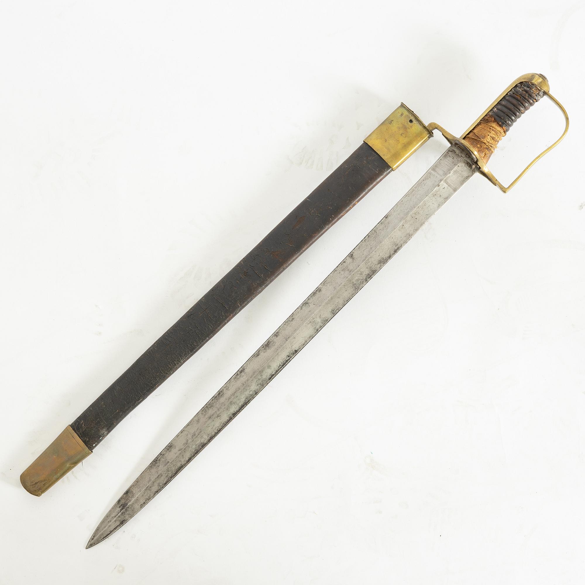 Sabre bayonet, Swedish, m/1815-20, with scabbard.