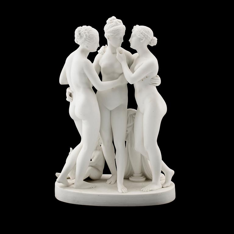 FIGURGRUPP, parian, Gustafsberg 1891.