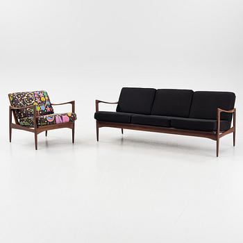 Ib Kofod Larsen, soffa och fåtölj, "Kandidaten", OPE-möbler, formgiven omkring 1958.