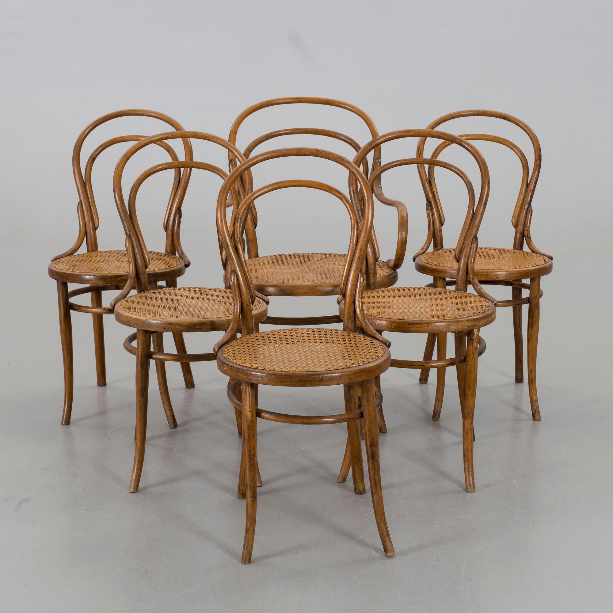 STOLAR 5 st samt KARMSTOL, Thonet, 1900-tal,
