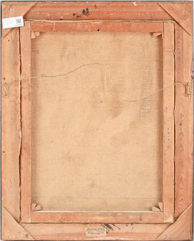 PORTRÄTT AV AUGUST STRINDBERG, olja på duk, omkring 1900. Utfört av Fredric Hübin.