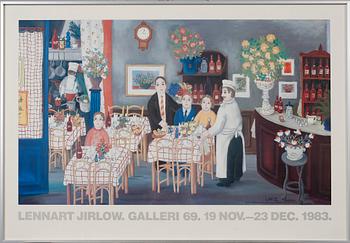 LENNART JIRLOW, utställningsaffisch offsettryck, Galleri 69, 19 nov - 23 dec, 1983.