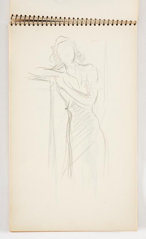 Lotte Laserstein, 3 skissböcker med blyertsteckningar.