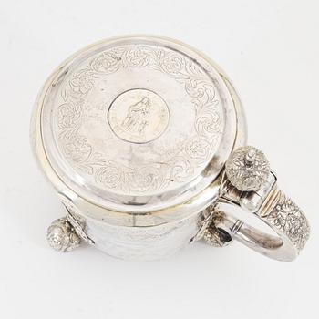 A baroque style silver tankard, Stockholm, late 19th century.