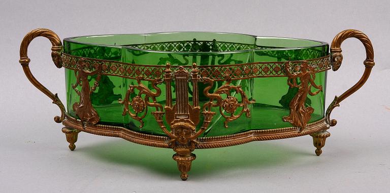 JARDINÄR, mässing och glas, empirestil, sekelskiftet 1900.