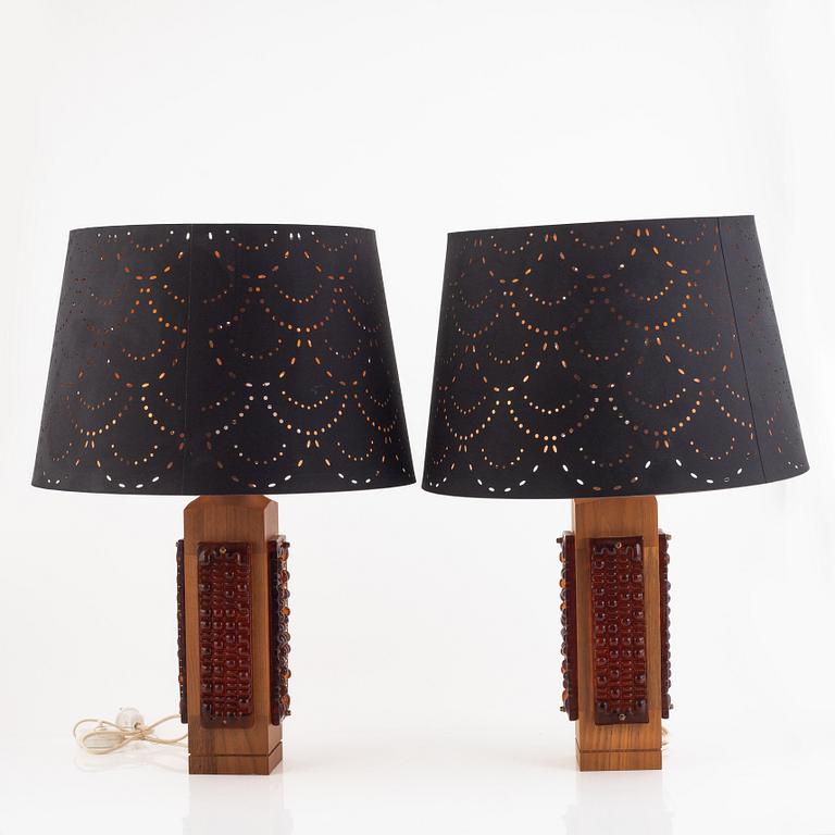 Table lamps, a pair, 1960s/70s.