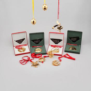 JULDEKORATIONER, 9 st samt PÅSKDEKORATIONER, 2 st, Georg Jensen, 1900/2000-tal.