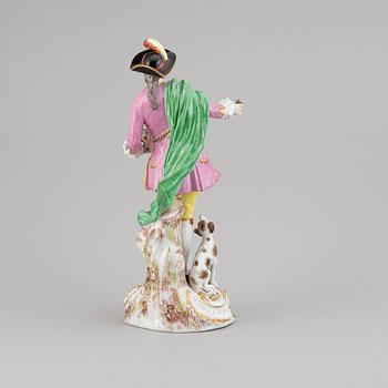 A porcelain figurine, with a Meissen like mark, second half of the 20th century.