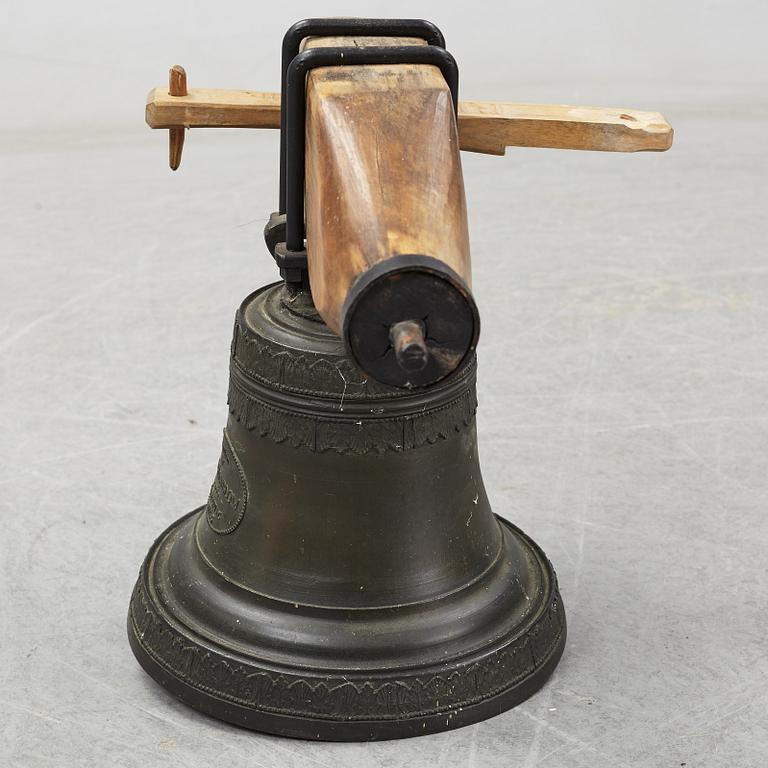 A bronze bell cast by M A Rönnblom, Jönköping 1846.