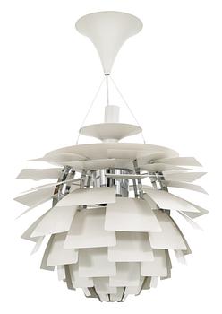 A Poul Henningsen white lacquered 'Artichoke' ceiling lamp, Louis Poulsen, Denmark.