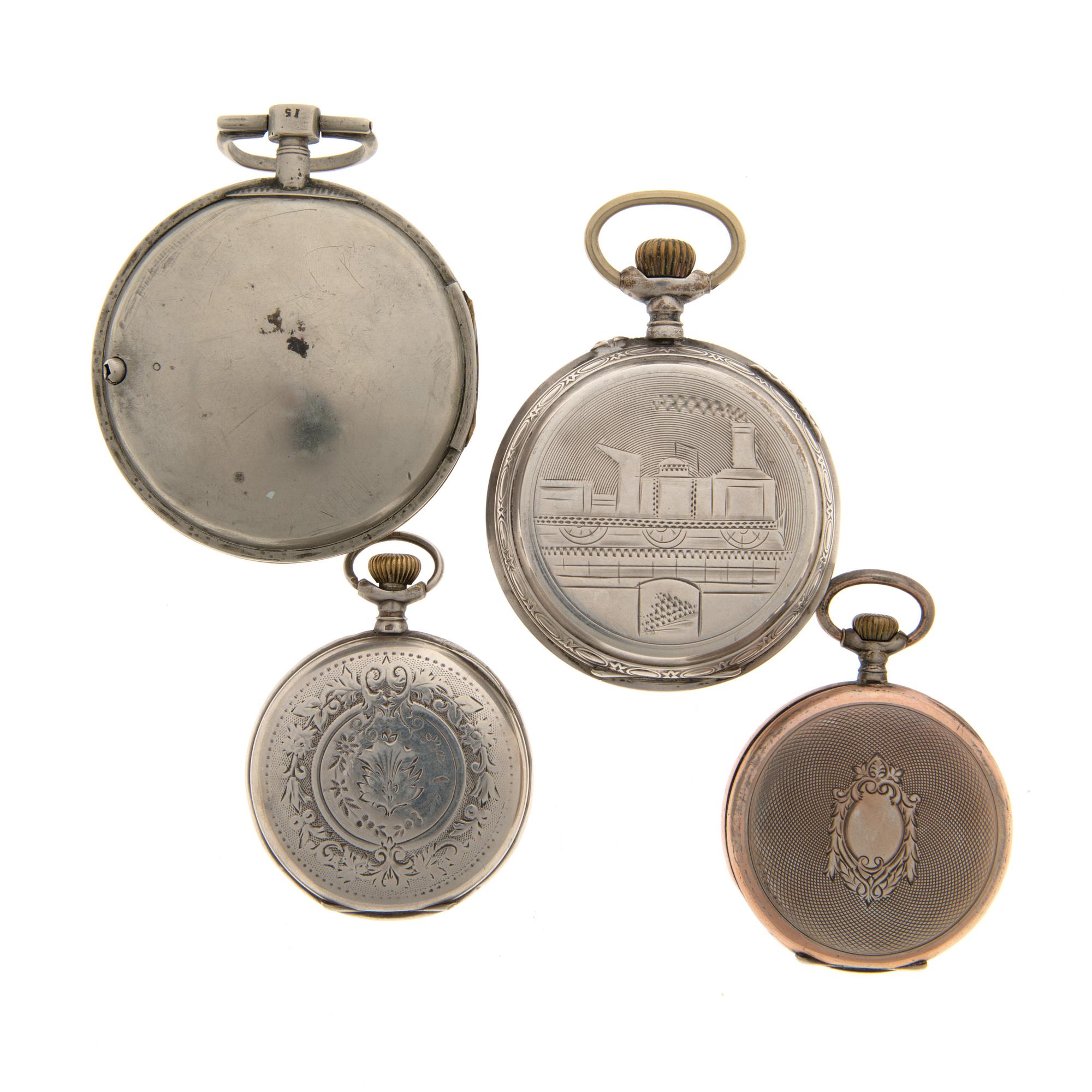 FOUR POCKETWATCHES, 18th-early 20th century.