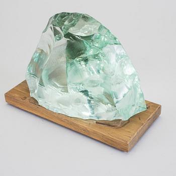 SKULPTUR, "Isberg", glas, Vicke Lindstrand, Kosta, 1900-talets mitt/andra hälft.