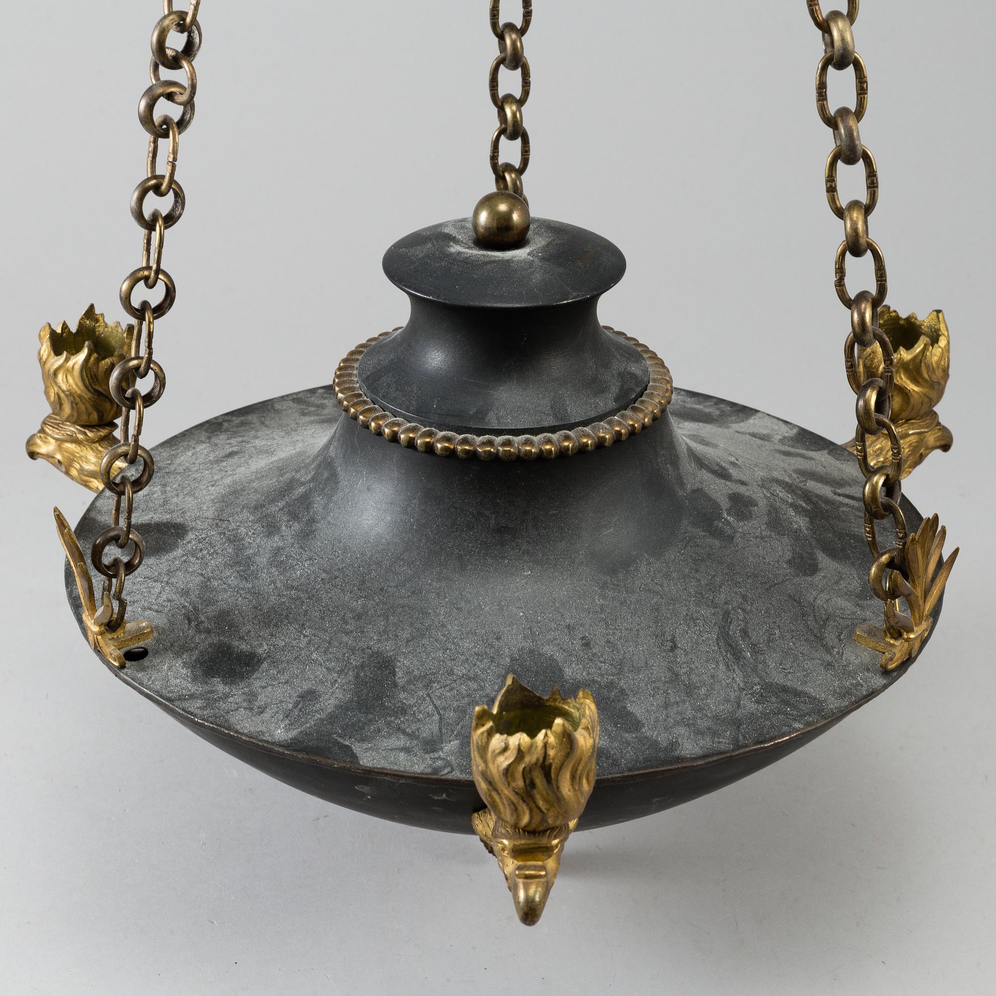 An empire style ceiling light, early 20th century.