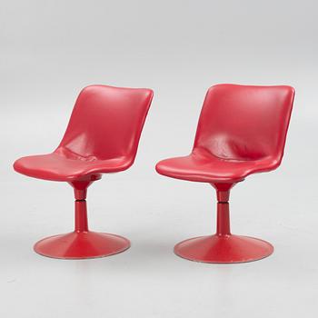 Yrjö Kukkapuro, a pair of 'Saturnus' tables and eight chairs, Haimi, Finland, 1970's.