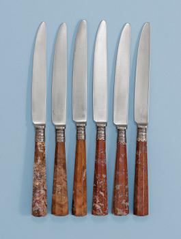 573. Six Baroque 18th Century knives.