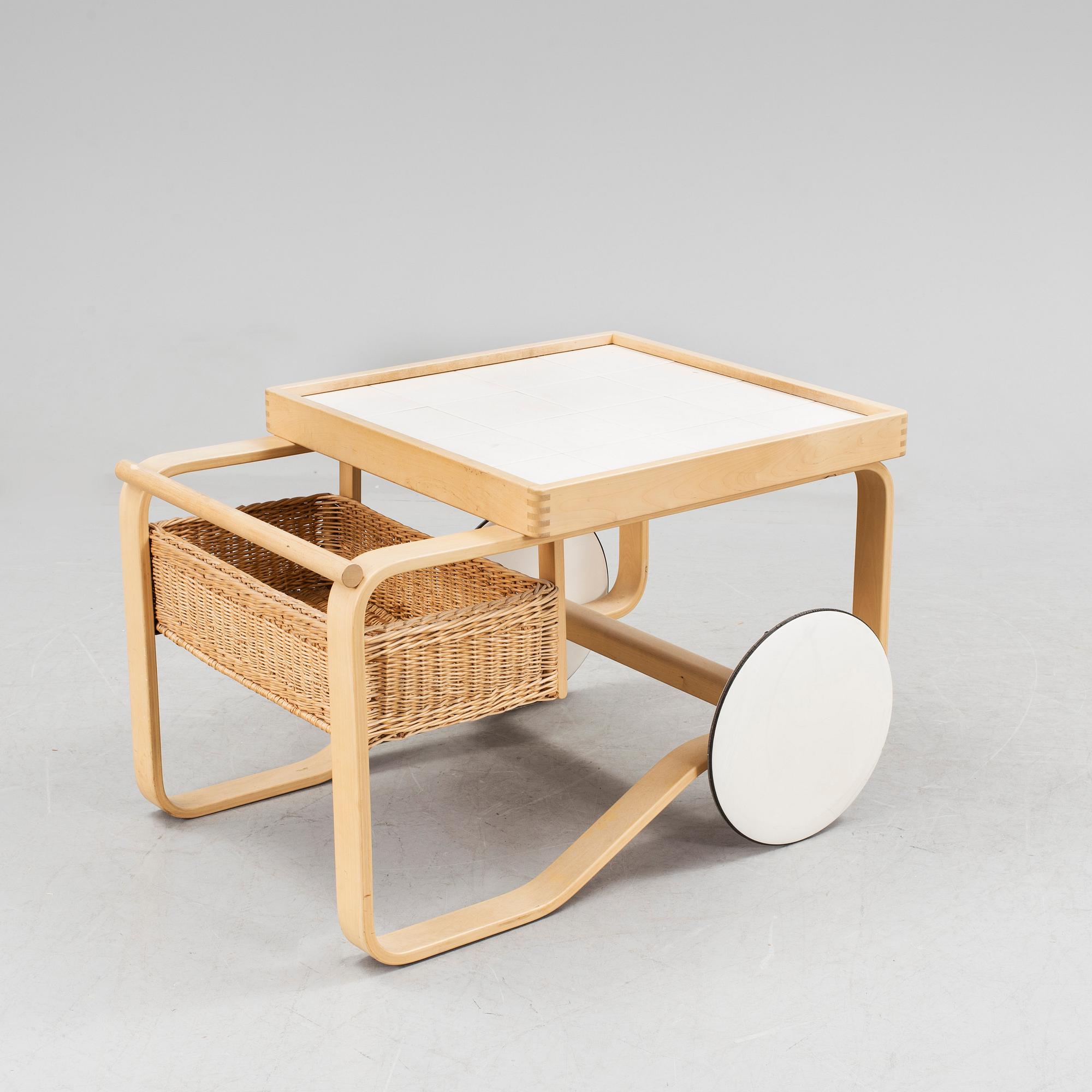 ALVAR AALTO, a model 900 birch tea trolley from Artek, Finland.