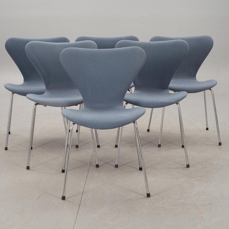 STOLAR, 6 st, "Sjuan", Arne Jacobsen, Fritz Hansen.