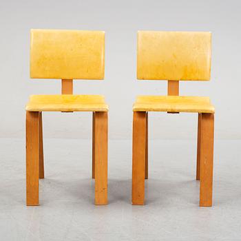 Peter Hallen, a pair of beech and leather 'Wave' chairs, Gemla, Diö, 1998.