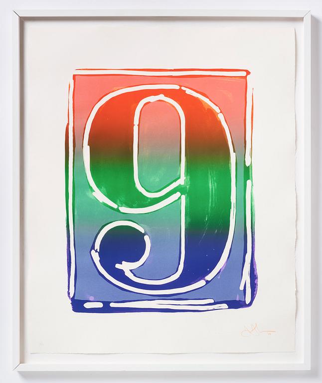 Jasper Johns, "Figure 9", ur "Color Numeral Series".