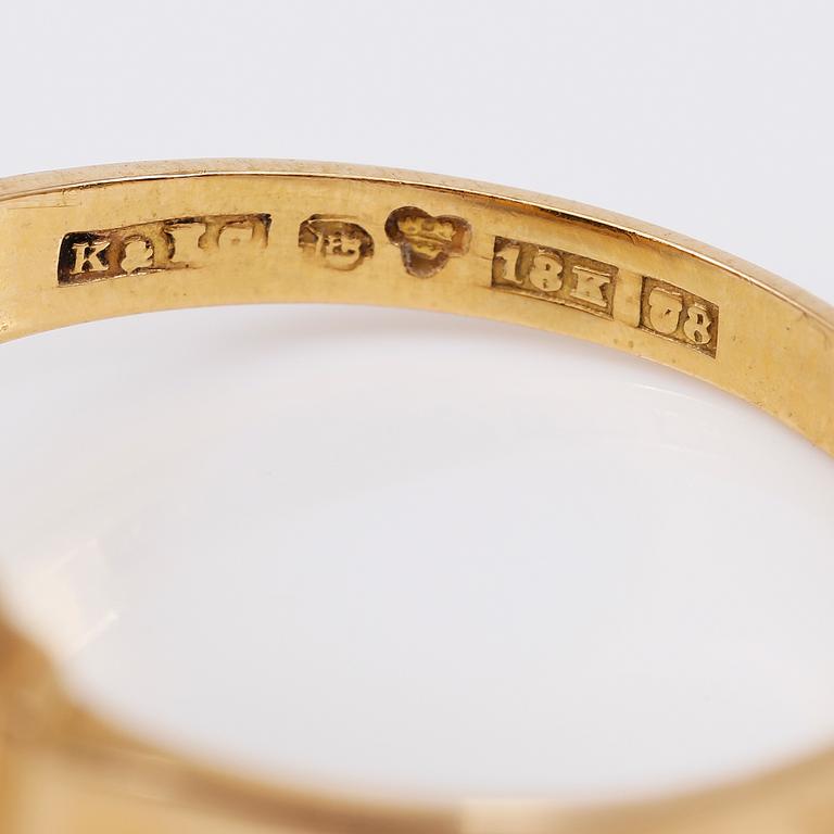 KLACKRING, svart sten, svenska stämplar, 1946.