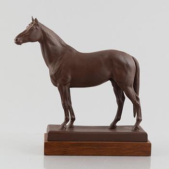 Erich Oehme, a brown-glazed porcelain horse figurine, Meissen, Germany, 1935.