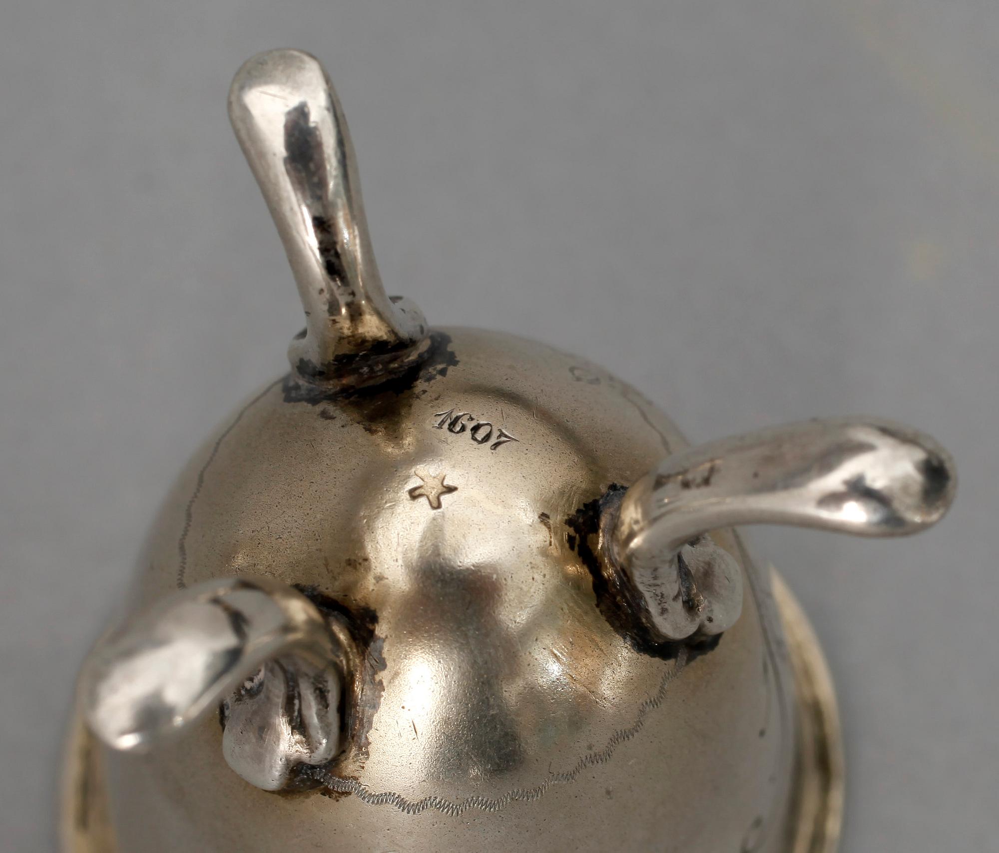 PARTI SILVER, 6 delar, 1900-tal, Tot vikt: 159 gram inklusive plastbotten och emalj.