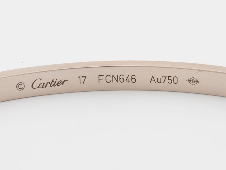 ARMRING, Cartier "Love bracelet" med tillhörande skruvmejsel. 18K vitguld.