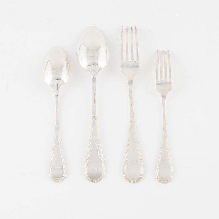 A Swedish silver cutlery, 24 pieces, model 'Rosen', mark of GAB/Nordiska Kompaniet, Stockholm, 1930-31.