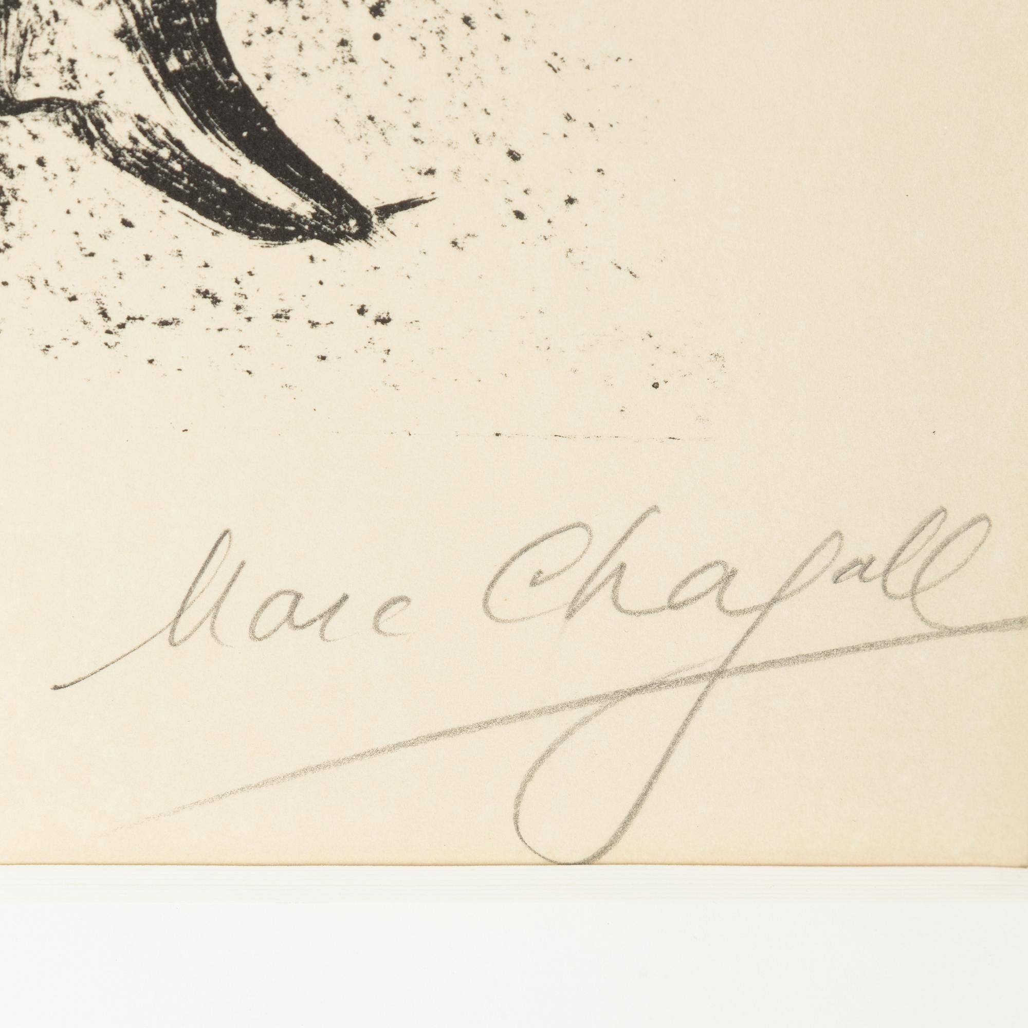 Marc Chagall, lithograph. Signed and numbered 6/40.