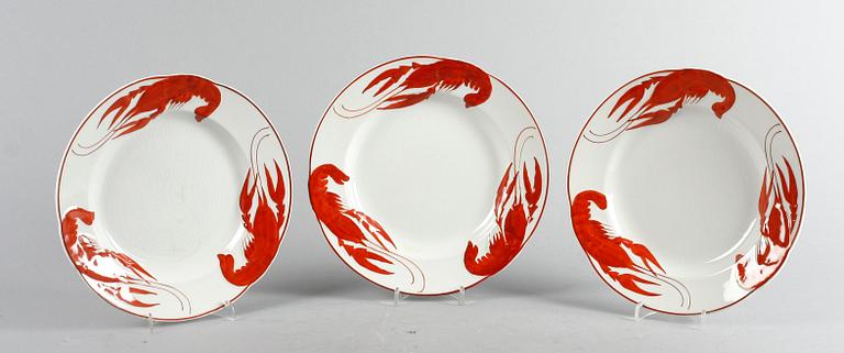 KRÄFTSERVIS, 20 delar. Flintgods, Rörstrand, 1900-talets början.