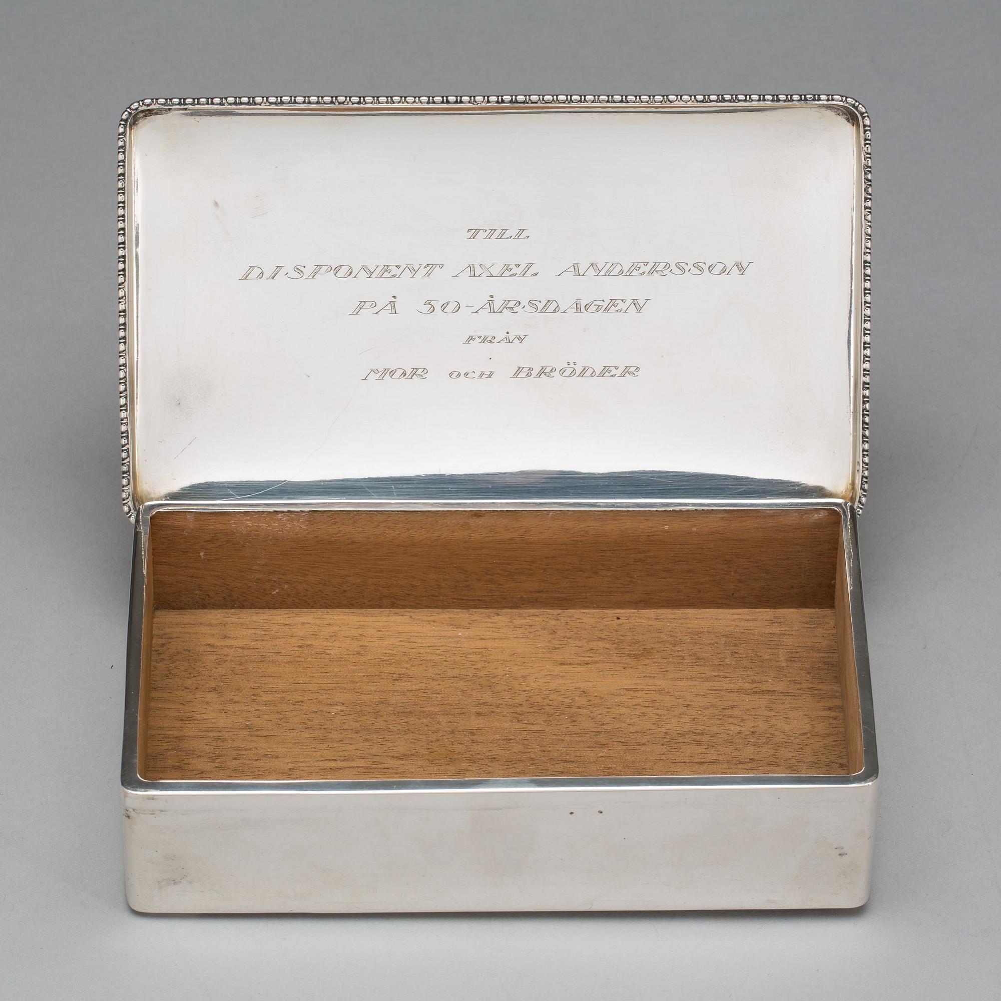 CIGARETTASK, silver. CG Hallberg, Stockholm 1937.