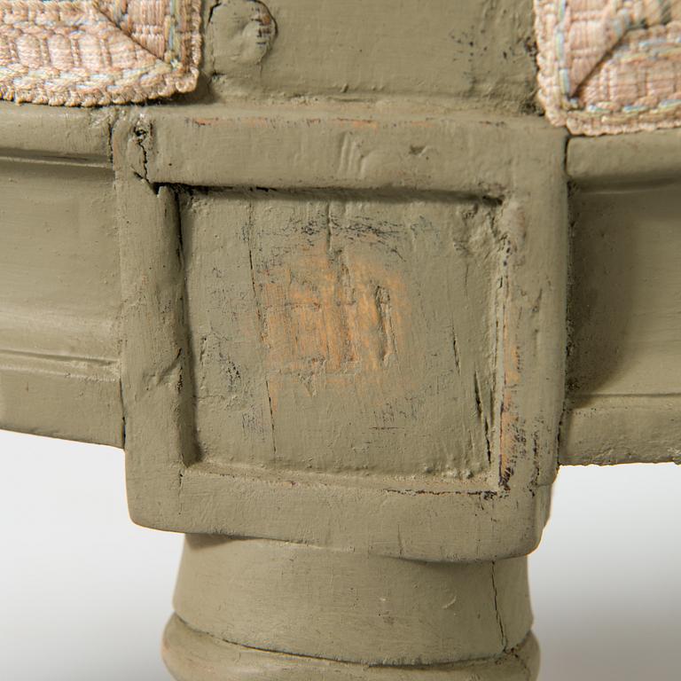 A Gustavian armchair by Johan Erik Höglander, master in Stockholm 1777-1813. Signed IEH.