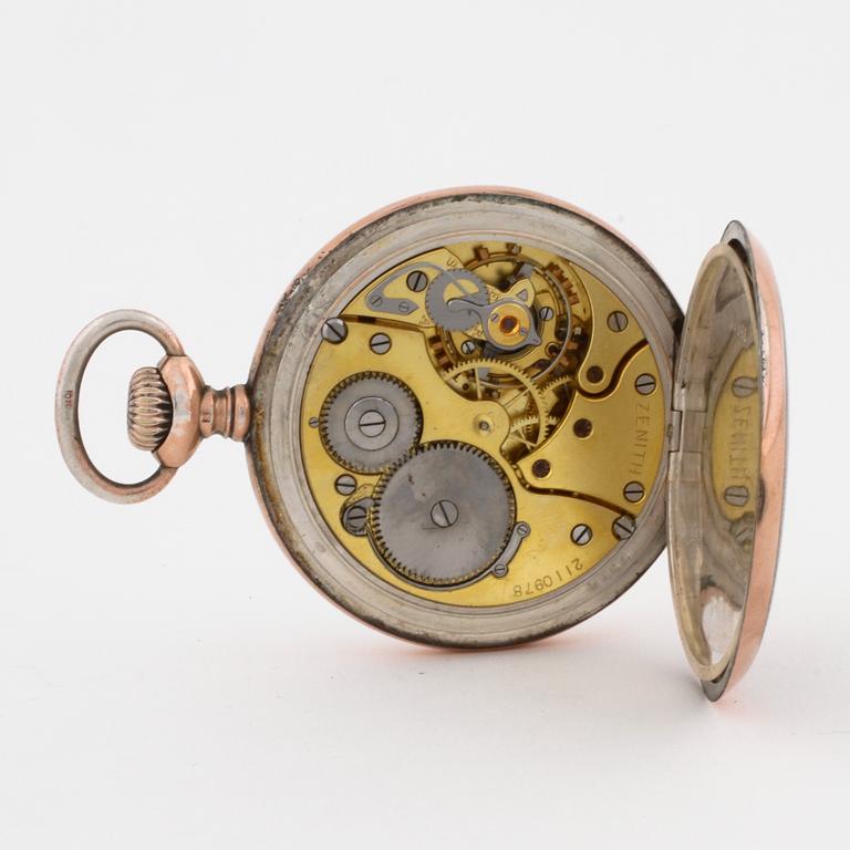 ZENITH, urtavla märkt  "N. Holmkvist Stockholm", fickur, 52 mm.